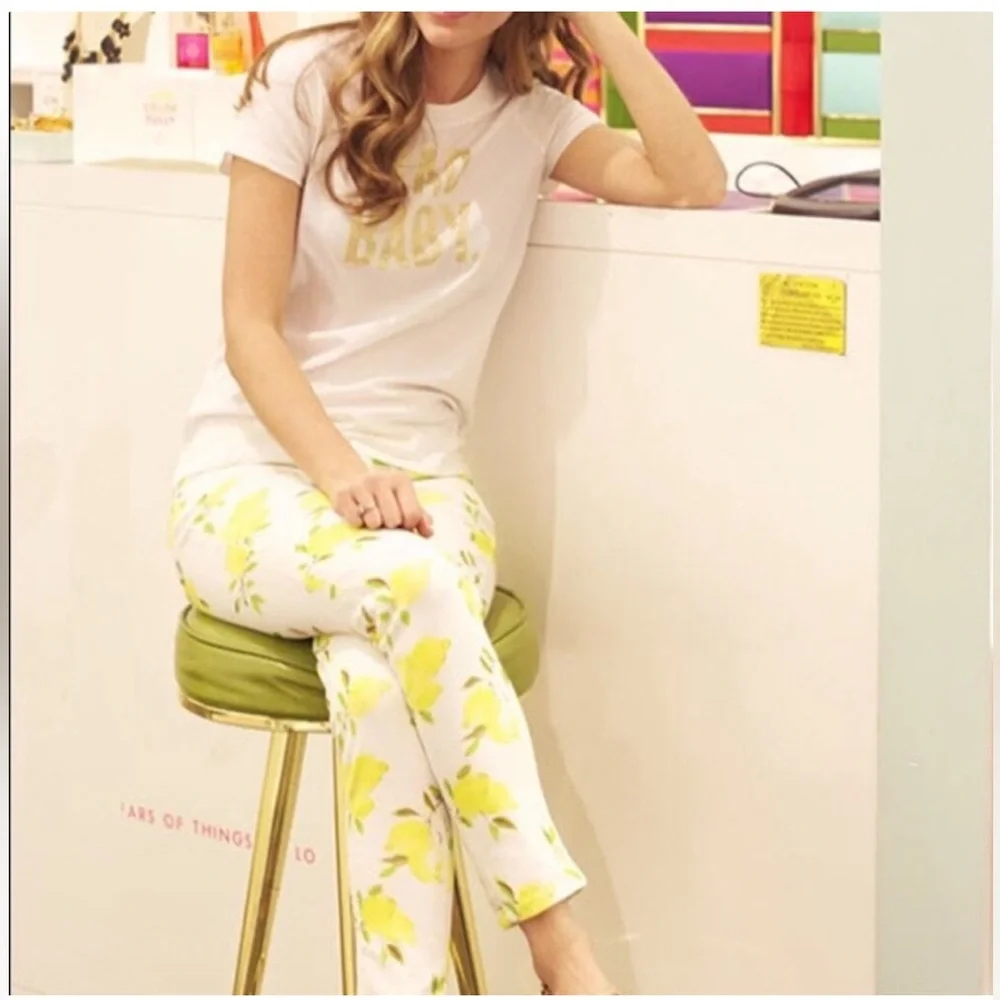 Kate Spade Broome Street lemon print skinny ankle jeans Sz 27‎ - Picture 3 of 12